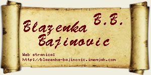 Blaženka Bajinović vizit kartica